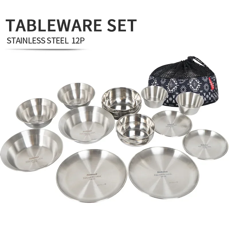 12PCS Portable Outdoor Tablewa - Camping Cooking Dining Set ulasan dan harga