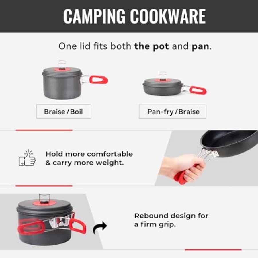 Lightweight Camping Cookware S - Camping Hiking Cooking ulasan dan harga