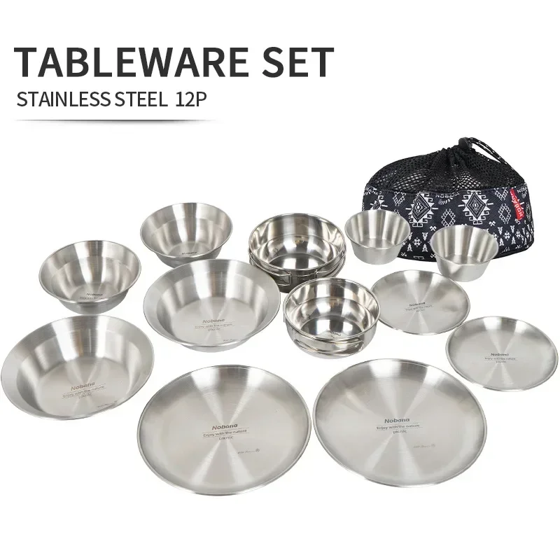 CLS&NOBANA 12PCS Outdoor Table - Camping Cooking Dining Set ulasan dan harga